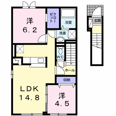 エリーナＡ 203【管理NO：1-021024401-02030】 ★家具家電は申し込み後に搬入します★ ★2026年09月中旬入居可能★の外観画像