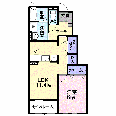 ジラソーレ 102【管理NO：1-014217801-01020】 ★家具家電は申し込み後に搬入します★ ★2026年10月中旬入居可能★の外観画像