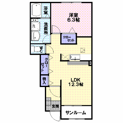 カルム・メゾンＢ 102【管理NO：1-016460302-01020】 ★家具家電は申し込み後に搬入します★ ★2026年10月中旬入居可能★の外観画像
