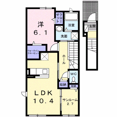 リヴィエール 205【管理NO：1-025687201-02040】 ★家具家電は申し込み後に搬入します★ ★2026年10月中旬入居可能★の外観画像