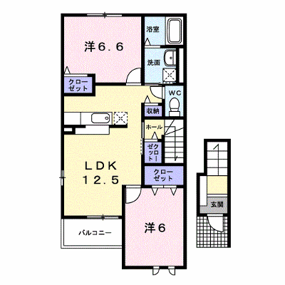 カーサ・エヴァⅠ 201【管理NO：1-018086301-02010】 ★家具家電は申し込み後に搬入します★ ★2026年10月中旬入居可能★の外観画像