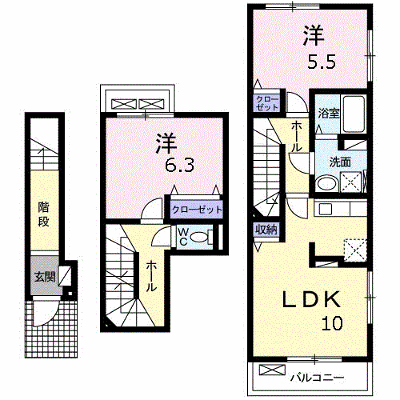 レガーメ　清原台 206【管理NO：1-021953001-02050】 ★家具家電は申し込み後に搬入します★の外観画像