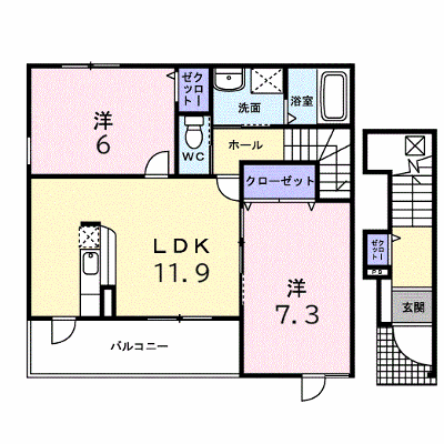 プラウド・コートⅠ 201【管理NO：1-014205101-02010】 ★家具家電は申し込み後に搬入します★ ★2026年10月上旬入居可能★の外観画像
