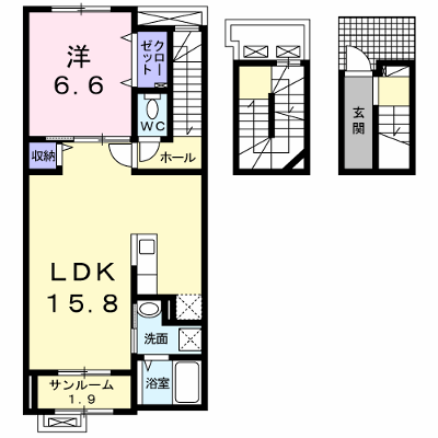 クエストＣ 303【管理NO：1-021546201-03030】 ★家具家電は申し込み後に搬入します★ ★2026年10月中旬入居可能★の外観画像