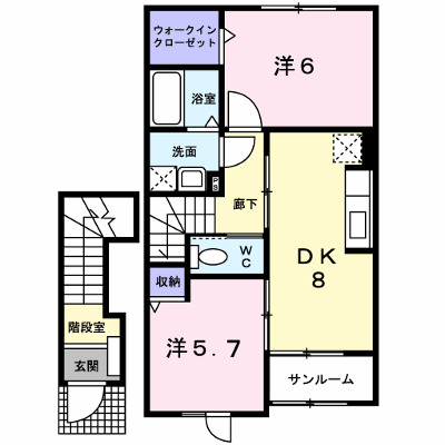 サンリットビュー・コヤマⅡ 203【管理NO：1-014621802-02030】 ★家具家電は申し込み後に搬入します★の外観画像