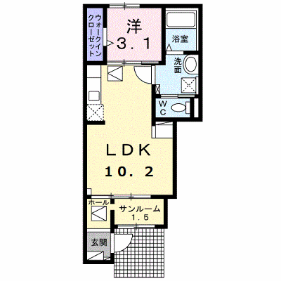 ＥＡＳＴ　ＨＩＬＬ　Ｆ 102【管理NO：1-027506701-01020】 ★家具家電は申し込み後に搬入します★ ★2026年11月中旬入居可能★の外観画像