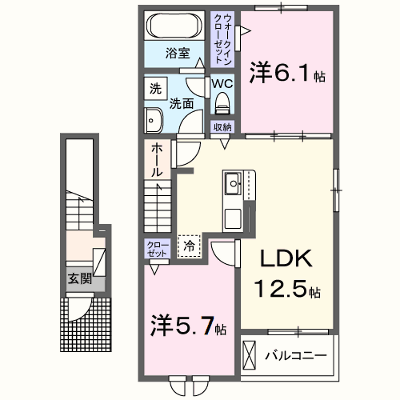 ル・シエル 205【管理NO：1-028313601-02040】 ★家具家電は申し込み後に搬入します★ ★2027年02月上旬入居可能★の外観画像