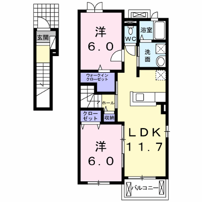 レジェンシー 201【管理NO：1-020219201-02010】 ★家具家電は申し込み後に搬入します★ ★2026年11月中旬入居可能★の外観画像