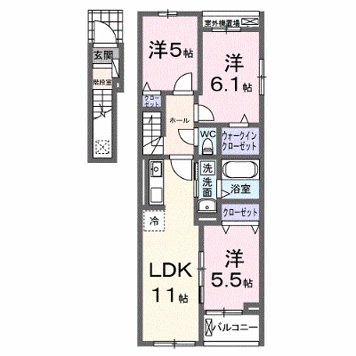 アイリス　相原 201【管理NO：1-028495401-02010】 ★家具家電は申し込み後に搬入します★ ★2026年11月下旬入居可能★の外観画像
