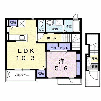 プラシージュ 202【管理NO：1-022246101-02020】 ★家具家電は申し込み後に搬入します★ ★2026年10月中旬入居可能★の外観画像