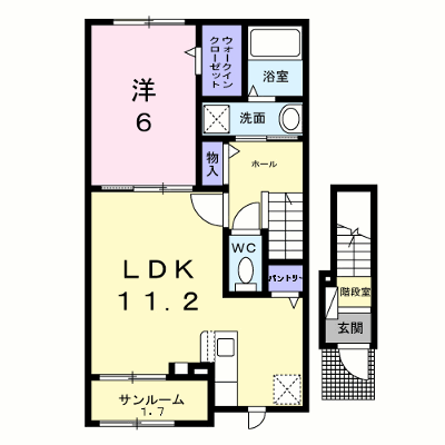 サンシャイン 202【管理NO：1-027739901-02020】 ★家具家電は申し込み後に搬入します★ ★2026年09月中旬入居可能★の外観画像