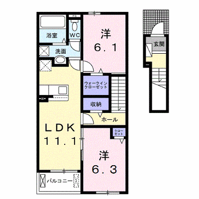 メゾン　アンジュ 205【管理NO：1-027170901-02040】 ★家具家電は申し込み後に搬入します★ ★2026年11月中旬入居可能★の外観画像