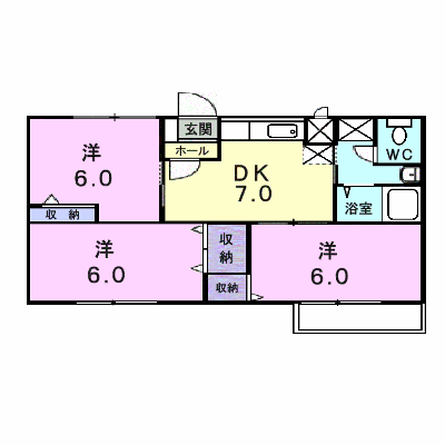 シャルマン北川毛Ｂ 202【管理NO：1-007490602-02020】 ★家具家電は申し込み後に搬入します★ ★2026年10月中旬入居可能★の外観画像