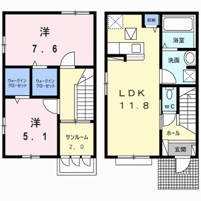 メゾンヨシマツⅠ 101【管理NO：1-028594401-01010】 ★家具家電は申し込み後に搬入します★ ★2026年10月上旬入居可能★の外観画像