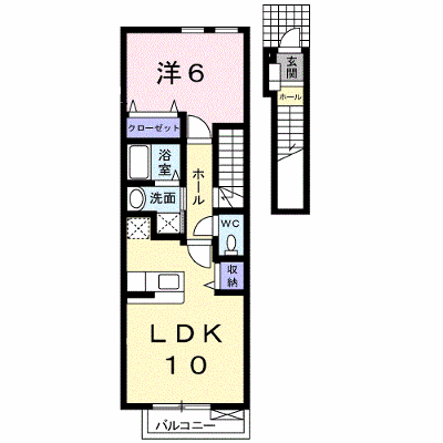 アラモード八子Ⅱ番館 206【管理NO：1-015279202-02050】 ★家具家電は申し込み後に搬入します★ ★2026年10月上旬入居可能★の外観画像