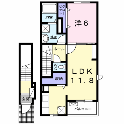 サフラン　Ｃ 206【管理NO：1-020467901-02050】 ★家具家電は申し込み後に搬入します★ ★2026年10月中旬入居可能★の外観画像
