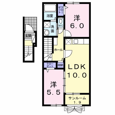 リュー　プラシード 202【管理NO：1-016683401-02020】 ★家具家電は申し込み後に搬入します★ ★2026年09月下旬入居可能★の外観画像