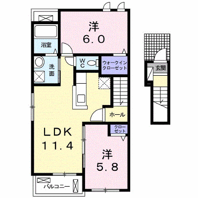 ファミーユⅡ 203【管理NO：1-023965302-02030】 ★家具家電は申し込み後に搬入します★ ★2026年10月中旬入居可能★の外観画像