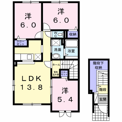 ルピナスⅡ 201【管理NO：1-016919402-02010】 ★家具家電は申し込み後に搬入します★ ★2026年10月中旬入居可能★の外観画像