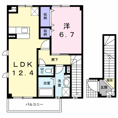 プリムローズⅡ 201【管理NO：1-013785302-02010】 ★家具家電は申し込み後に搬入します★ ★2026年10月中旬入居可能★の外観画像