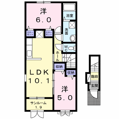 ラビアンローズ 201【管理NO：1-020229601-02010】 ★家具家電は申し込み後に搬入します★の外観画像
