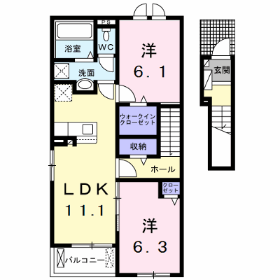 メゾン　シュクレ 205【管理NO：1-028099801-02050】 ★家具家電は申し込み後に搬入します★の外観画像