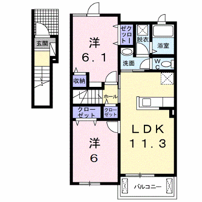 プラシードⅡ 205【管理NO：1-020718701-02050】 ★家具家電は申し込み後に搬入します★ ★2026年10月中旬入居可能★の外観画像