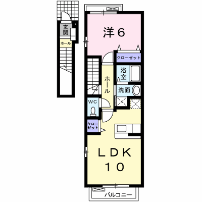 アドラブール　ラシュレⅡ 201【管理NO：1-022609301-02010】 ★家具家電は申し込み後に搬入します★ ★2026年10月中旬入居可能★の外観画像