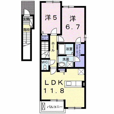 パミドーリⅣ 201【管理NO：1-026554901-02010】 ★家具家電は申し込み後に搬入します★ ★2026年12月中旬入居可能★の外観画像