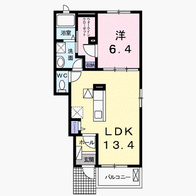 グリシーヌＡ 102【管理NO：1-020338701-01020】 ★家具家電は申し込み後に搬入します★ ★2026年10月中旬入居可能★の外観画像