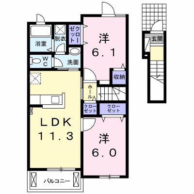 ＡＴフラン　Ⅰ 203【管理NO：1-019672901-02030】 ★家具家電は申し込み後に搬入します★ ★2026年10月中旬入居可能★の外観画像