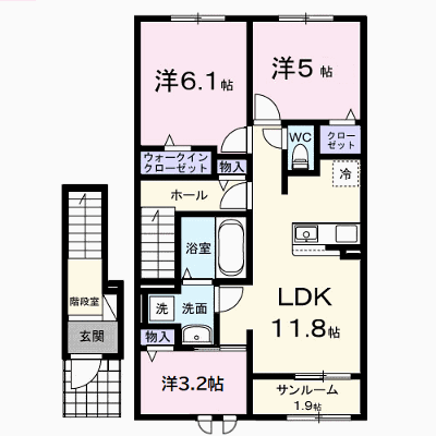 メア　ヒュッゲ 202【管理NO：1-028679601-02020】 ★家具家電は申し込み後に搬入します★の外観画像