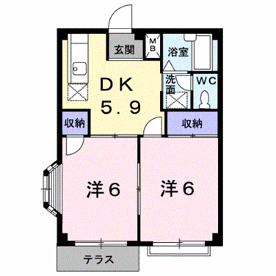 ホワイトルーム飯村Ｄ 105【管理NO：1-001768501-01040】 ★家具家電は申し込み後に搬入します★の外観画像