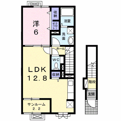 シャンサード 202【管理NO：1-019690501-02020】 ★家具家電は申し込み後に搬入します★ ★2026年09月下旬入居可能★の外観画像