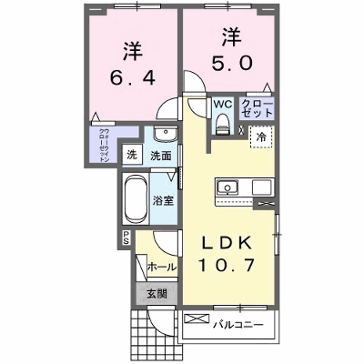 グロワール 104【管理NO：1-028556701-01040】 ★家具家電は申し込み後に搬入します★ ★2026年11月上旬入居可能★の外観画像