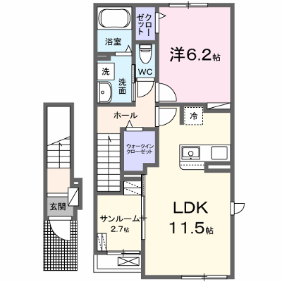 ラピスールＢ 203【管理NO：1-027763402-02030】 ★家具家電は申し込み後に搬入します★ ★2026年10月下旬入居可能★の外観画像