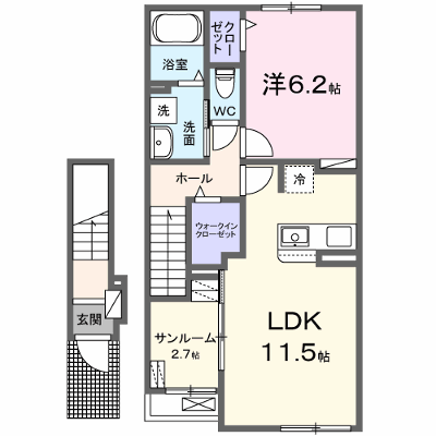 ラピスールＢ 202【管理NO：1-027763402-02020】 ★家具家電は申し込み後に搬入します★ ★2026年10月下旬入居可能★の外観画像
