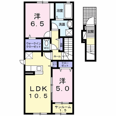 エスポワール坂田 204【管理NO：1-025707601-02040】 ★家具家電は申し込み後に搬入します★ ★2026年10月中旬入居可能★の外観画像