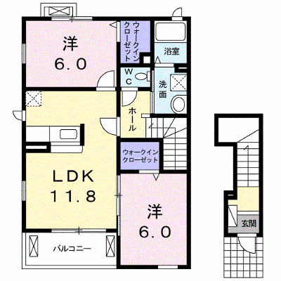 パルメゾン　弐番館 201【管理NO：1-018676801-02010】 ★家具家電は申し込み後に搬入します★ ★2026年09月中旬入居可能★の外観画像