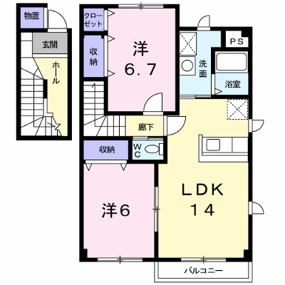エトワールⅢ 201【管理NO：1-010666101-02010】 ★家具家電は申し込み後に搬入します★ ★2026年10月中旬入居可能★の外観画像