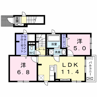 ホフヌング弐番館 201【管理NO：1-025901101-02010】 ★家具家電は申し込み後に搬入します★ ★2026年10月中旬入居可能★の外観画像