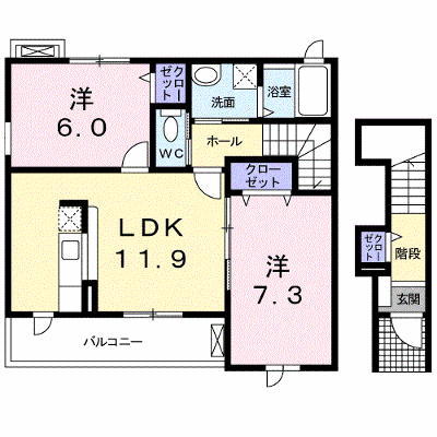 エコーズⅡ 201【管理NO：1-016671101-02010】 ★家具家電は申し込み後に搬入します★の外観画像