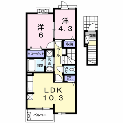 パピヨンタナカＢ 203【管理NO：1-021014902-02030】 ★家具家電は申し込み後に搬入します★ ★2026年10月中旬入居可能★の外観画像