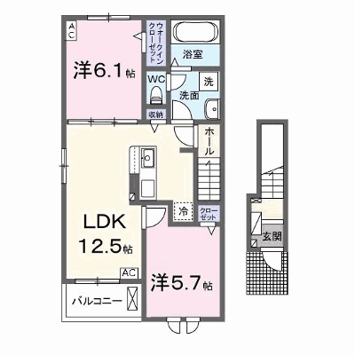 グランデ 201【管理NO：1-028659801-02010】 ★家具家電は申し込み後に搬入します★ ★2026年11月上旬入居可能★の外観画像