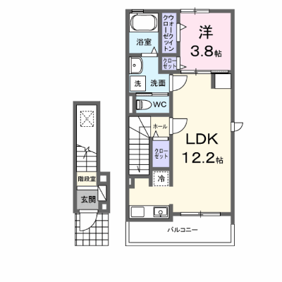 オーブリー 203【管理NO：1-027772301-02030】 ★家具家電は申し込み後に搬入します★ ★2026年09月中旬入居可能★の外観画像