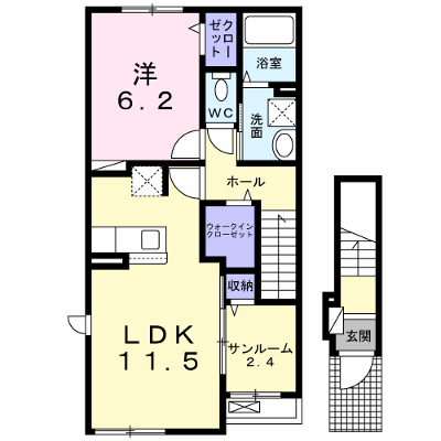 フォルトゥーナ 201【管理NO：1-026970901-02010】 ★家具家電は申し込み後に搬入します★ ★2026年10月中旬入居可能★の外観画像