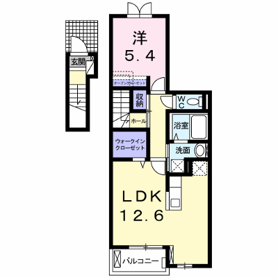 ラフレシール 203【管理NO：1-019572301-02030】 ★家具家電は申し込み後に搬入します★ ★2026年09月上旬入居可能★の外観画像