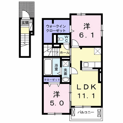 ポコ　ア　ポコ　ⅡＡ 201【管理NO：1-023969901-02010】 ★家具家電は申し込み後に搬入します★ ★2026年10月上旬入居可能★の外観画像