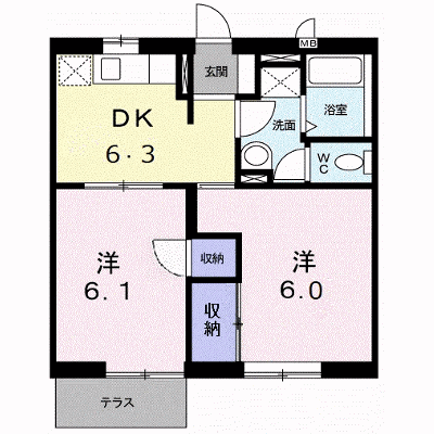 メゾン大司 102【管理NO：1-005247401-01020】 ★家具家電は申し込み後に搬入します★ ★2026年10月中旬入居可能★の外観画像