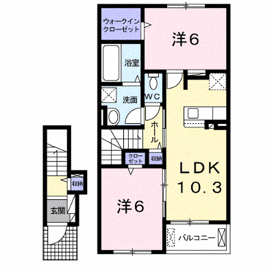 フラン　アンジュⅡ 203【管理NO：1-026252702-02030】 ★家具家電は申し込み後に搬入します★ ★2026年09月中旬入居可能★の外観画像